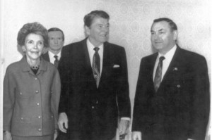 С Президентом США Рейганом и его супругой Нэнси.